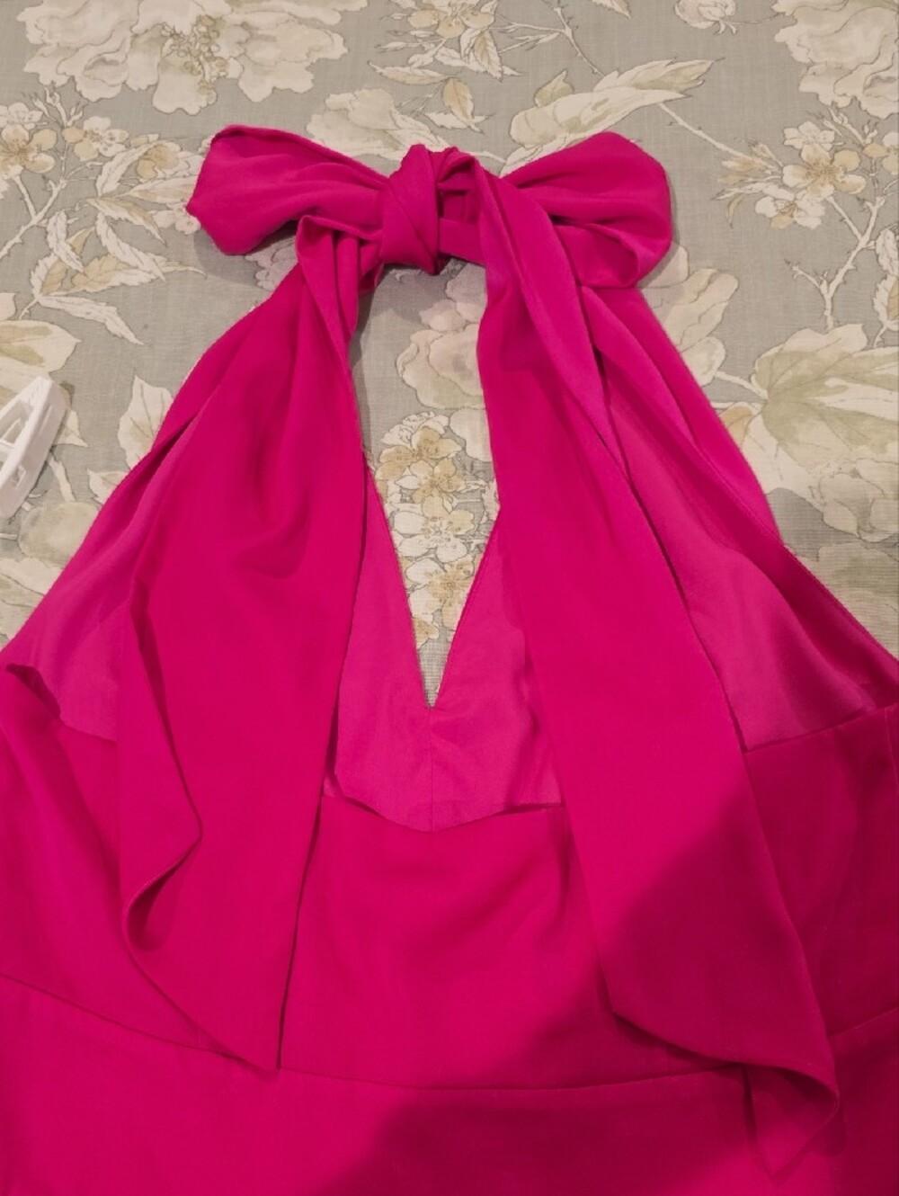 Banana Republic Fuschia SILK Halter Tie Maxi Dress - Picture 3 of 3
